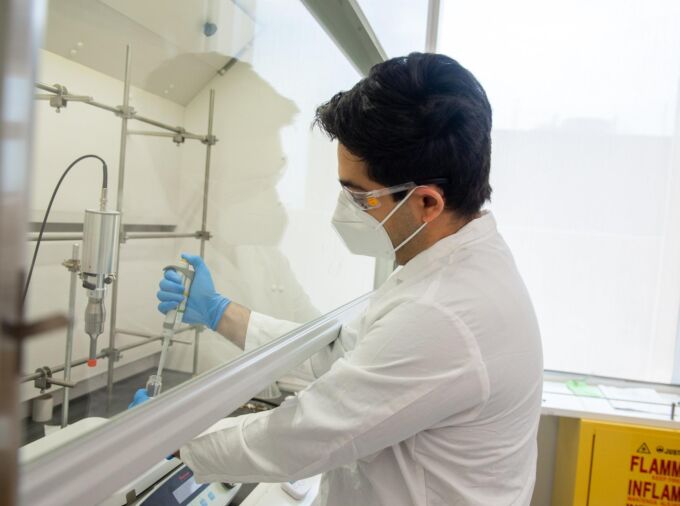 Amir Sheikhi, assistant professor of chemical engineering and biomedical engineering at Penn State, was part of a team that developed a new surface treatment to stop microbes from adhering to catheters. Credit: Kate Myers/Penn State. All Rights Reserved.