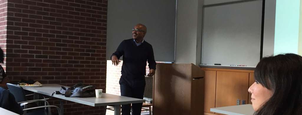 Speaker giving a presentation