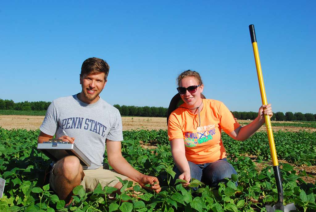 plant biology students in the field