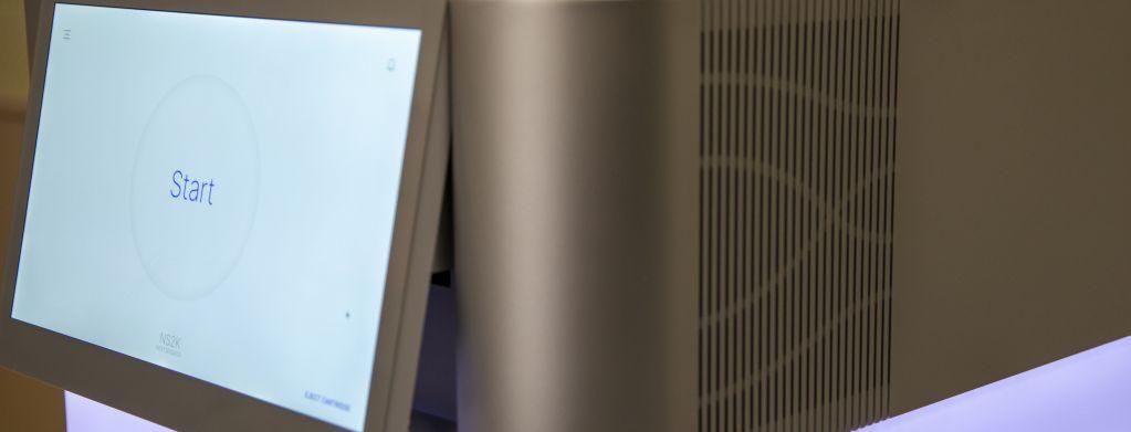 Angled closeup of Illumina NextSeq 2000 DNA sequencer