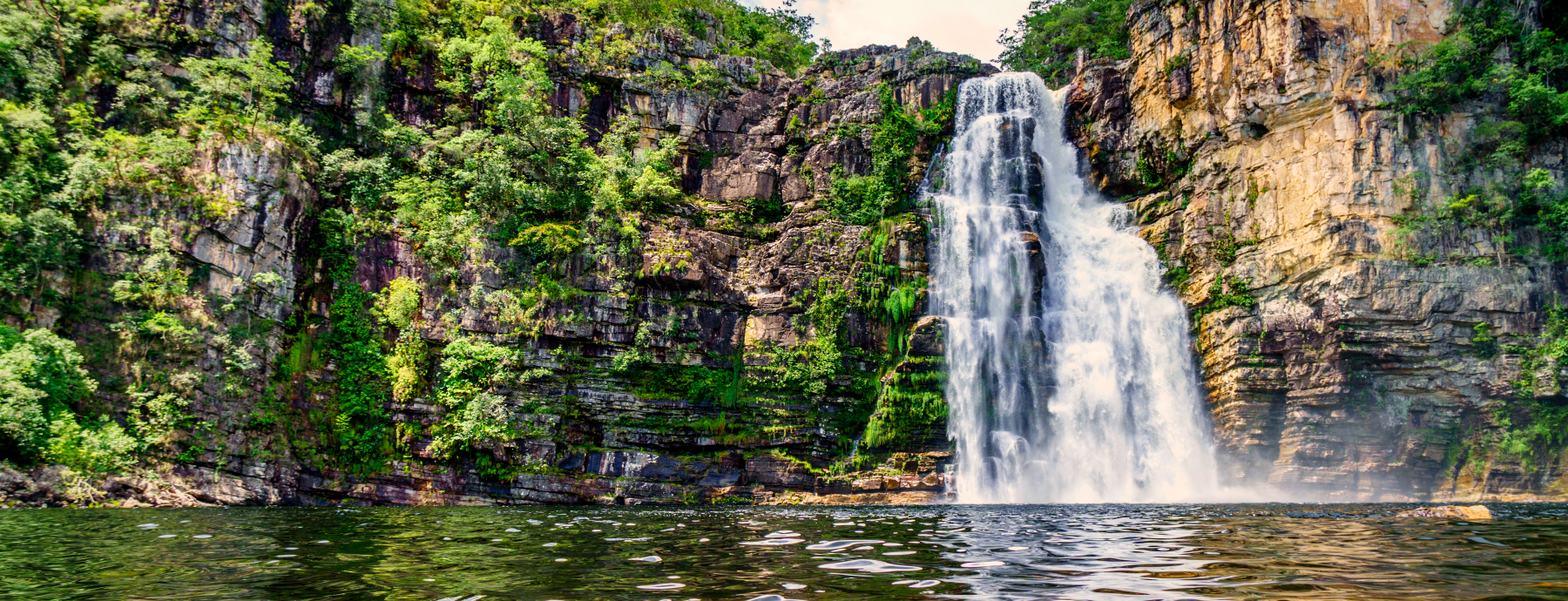A rainforest waterfall in Brazil