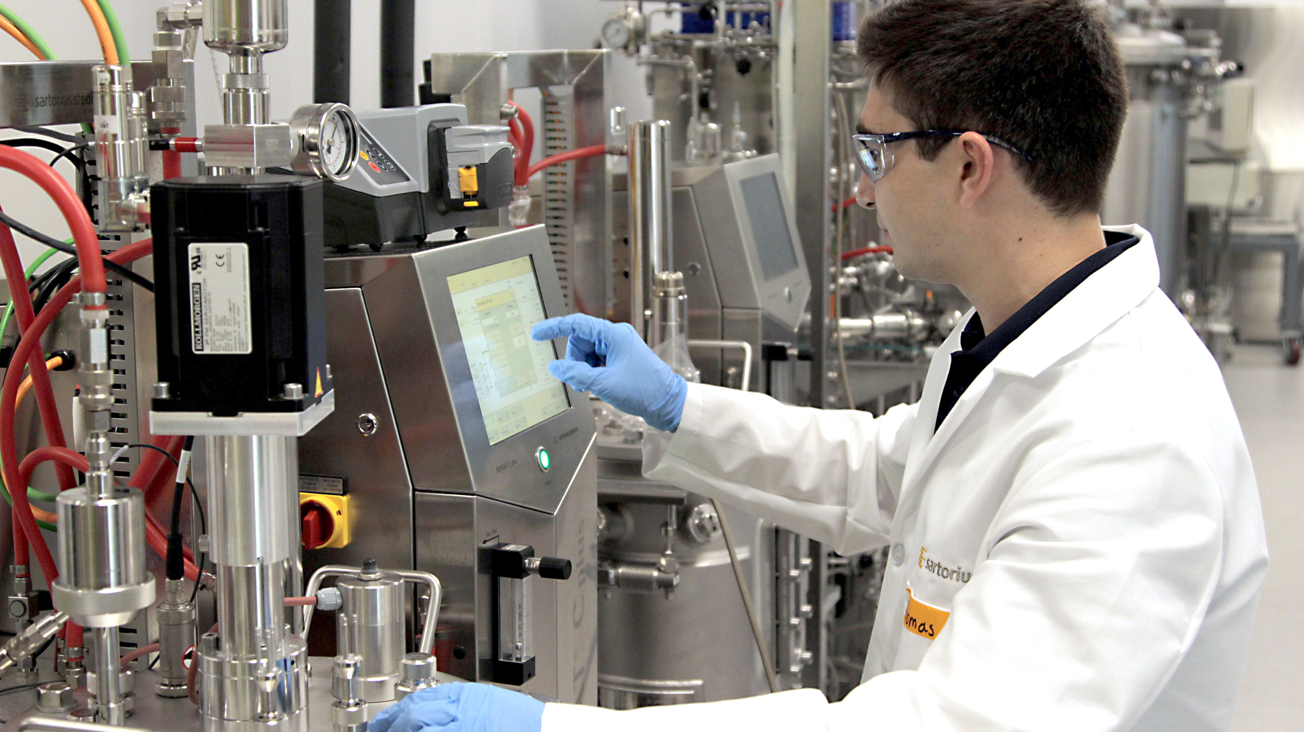 A worker in the CSL Behring Fermentation Facility