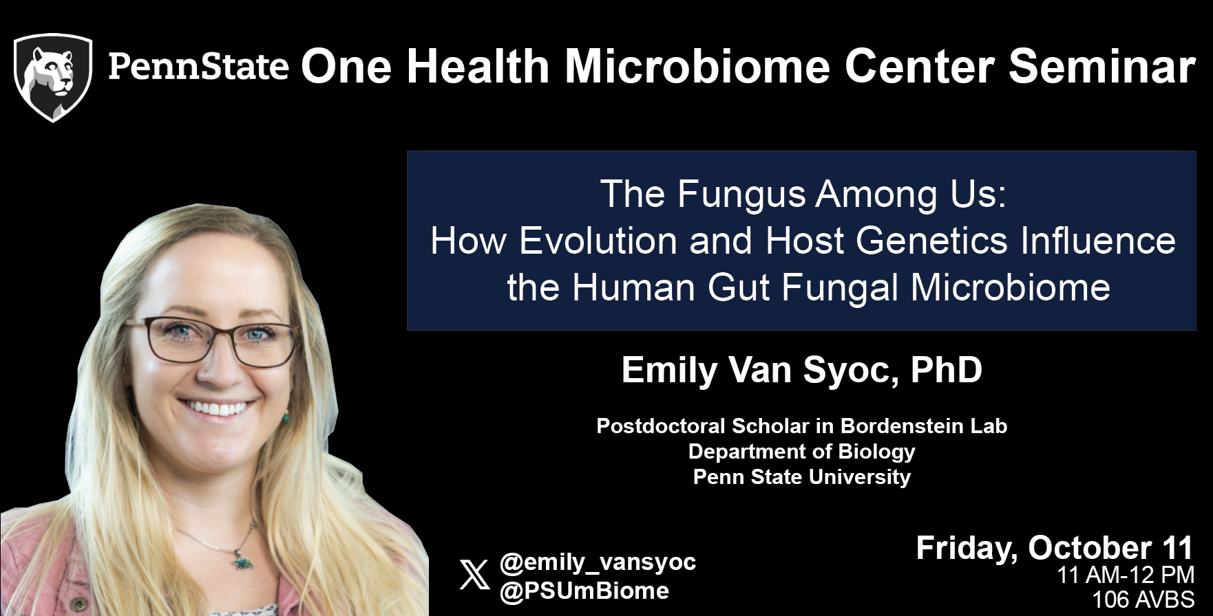 Preview image for Seminar: The Fungus Among Us: How Evolution and Host Genetics Influence the Human Gut Fungal Microbiome
