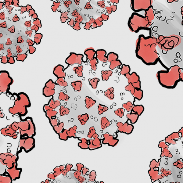 drawing of a virus