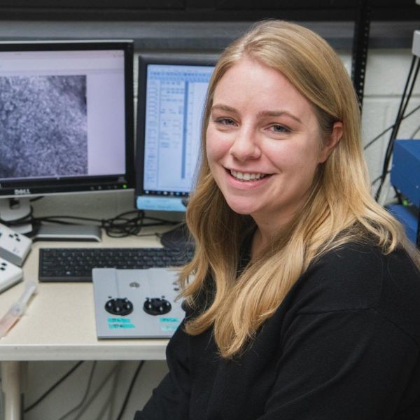 Postdoctoral fellow Laurel Seemiller studies the biology and long-term consequences of adolescent alcohol usage. Credit: Michelle Bixby / Penn State. Creative Commons