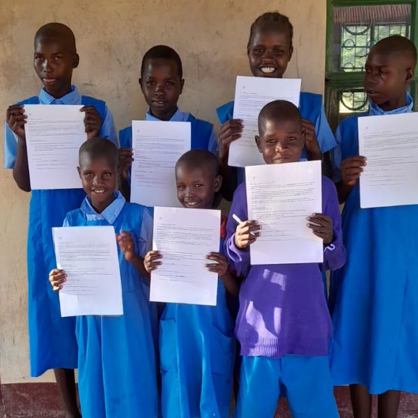 A group of students from Ngaremara Primary School in Kenya