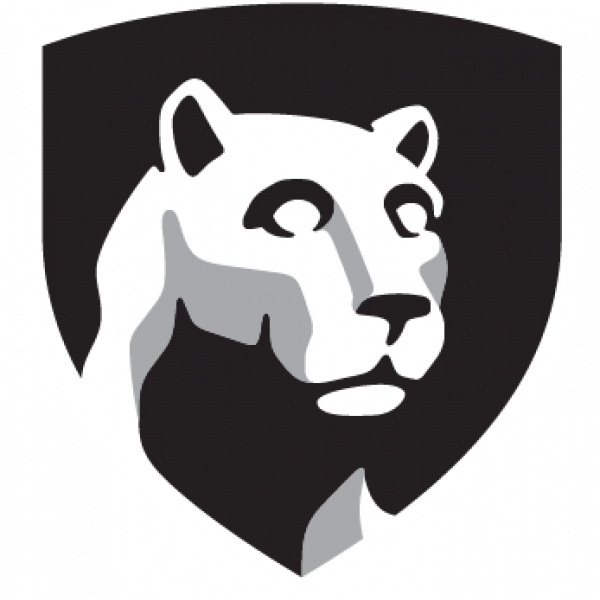 Penn State Nittany Lion Shield in black and white