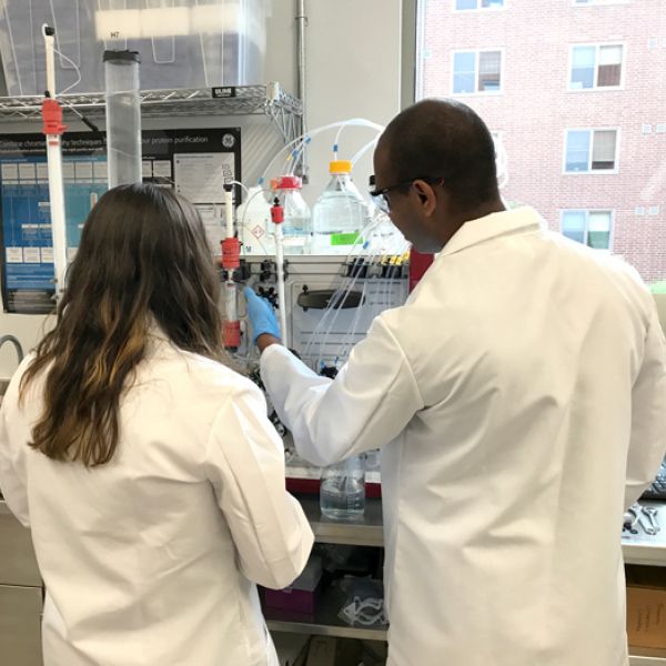 Lab workers at the CSL Behring Fermentation Facility