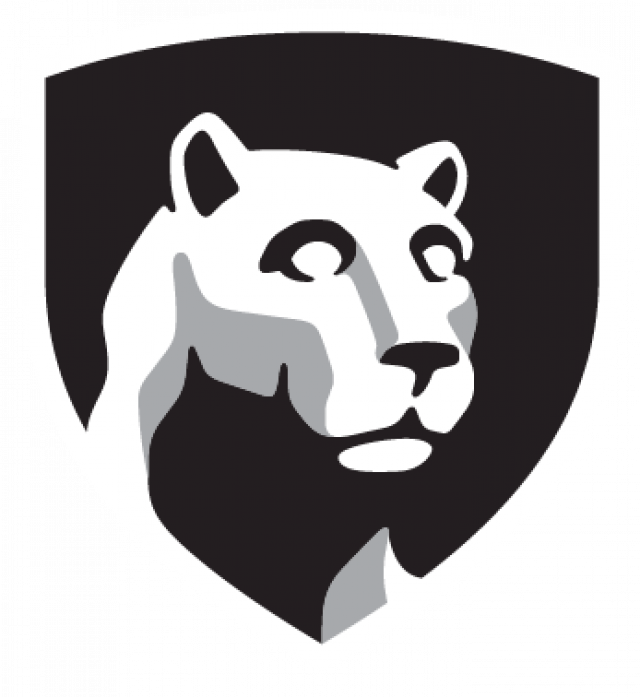 Penn State Nittany Lion Shield in black and white