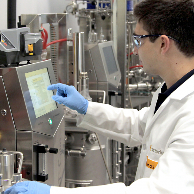 Thomas Jaramillo works in the CSL Behring Fermentation Facility. IMAGE CREDIT: SIGRID SHARIF