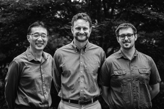 Gang Ning, director of Penn State’s Microscopy & Cytrometry Facility (left), Todd LaJeunesse, associate professor of biology at Penn State (middle), and Drew Wham, a former graduate student in LaJeunesse’s lab, have been selected to receive the 2017 Tyge Christiansen Prize by the International Phycological Society